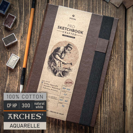 Sketchbook PRO series 100% cotton handmade. Skizzenbuch mit Arches.