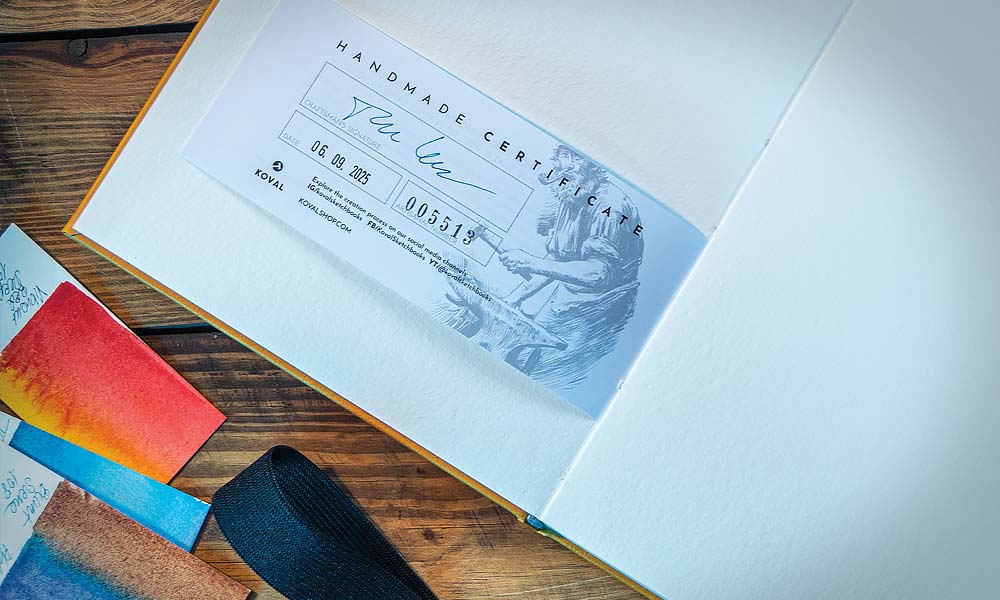 certyfikowany ręcznie robiony szkicownik uma kelkar kovalsketchbooks